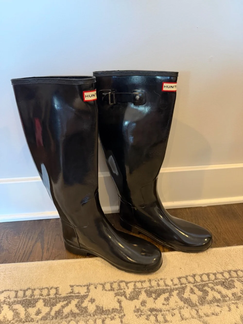 New Hunter Original Tall Gloss Rain Boots Size 8